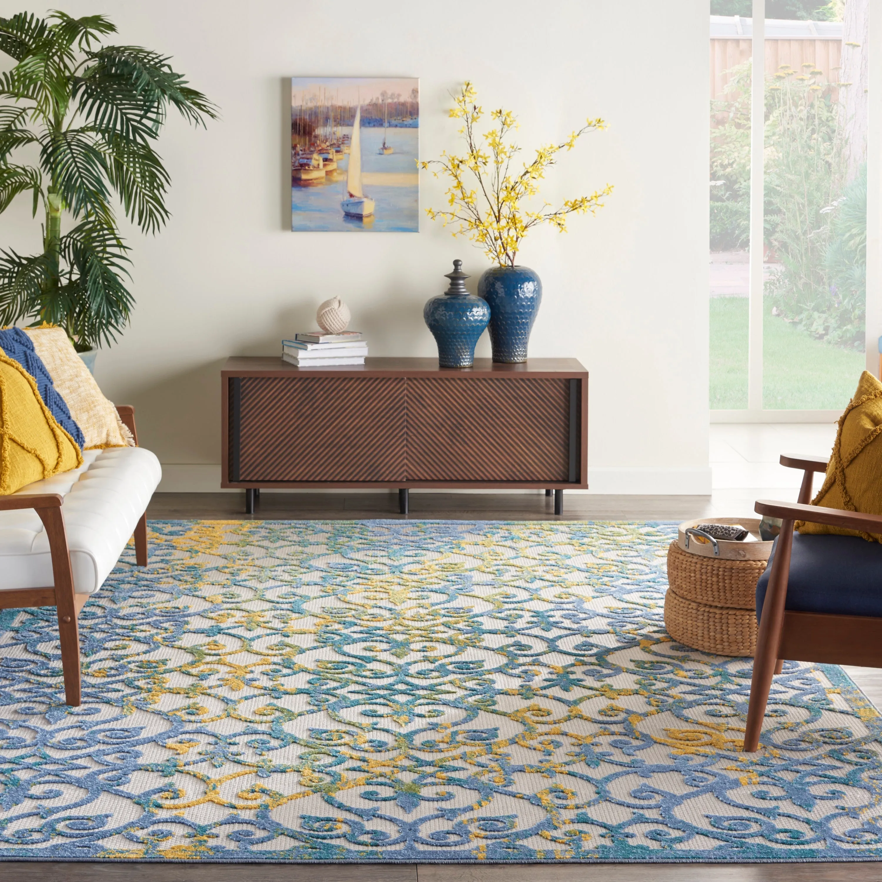 Aloha Ivory/Blue Rug