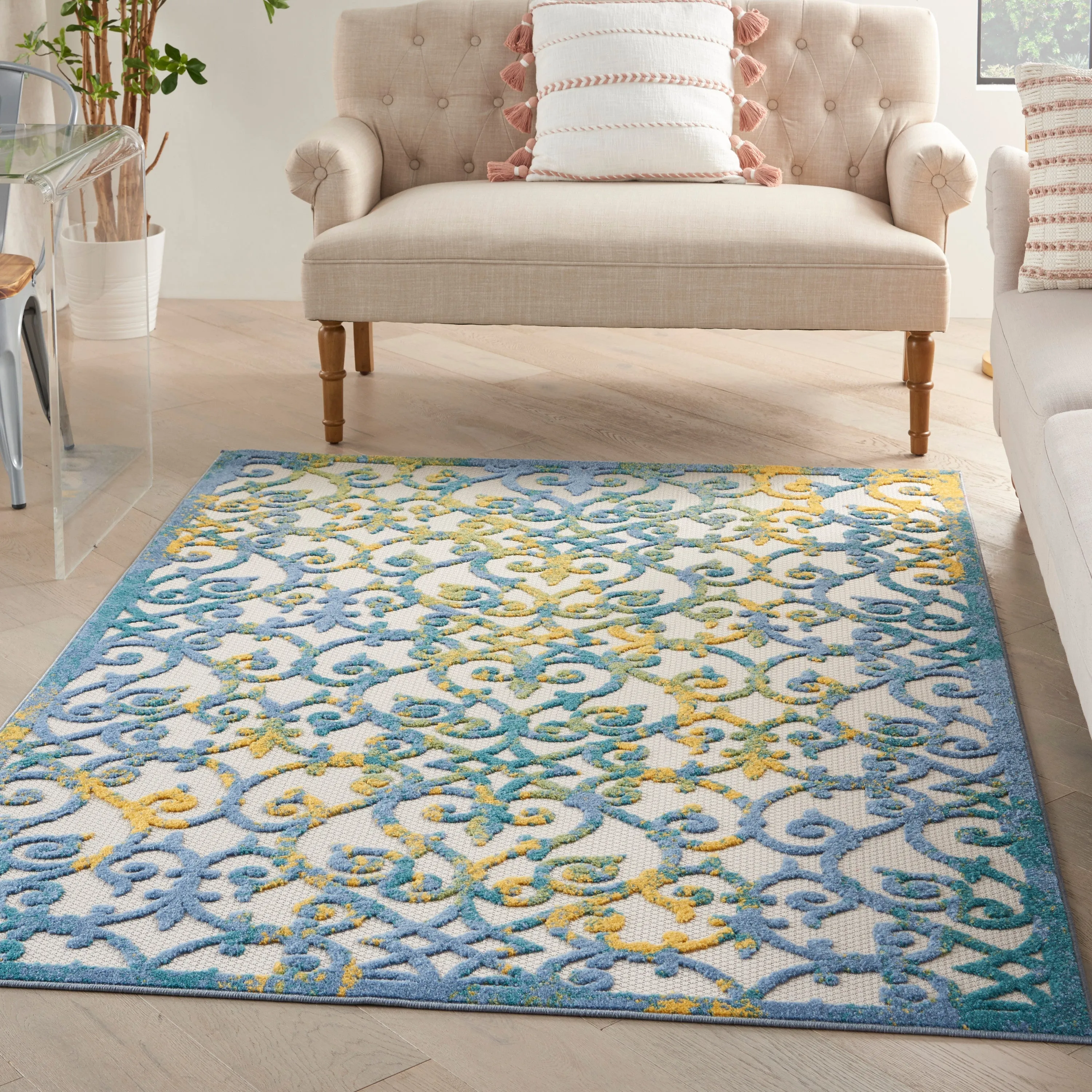 Aloha Ivory/Blue Rug