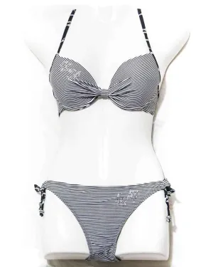 Black Zebra Single Padded Bikini Set - Fancy Bra Panty Set