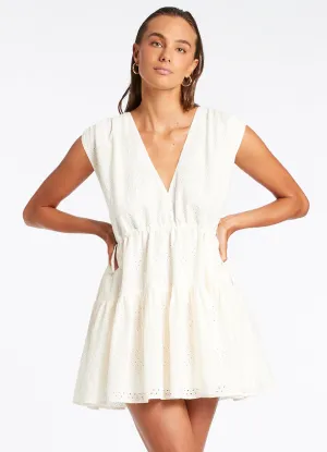 Broderie Tiered Cover Up - Cream