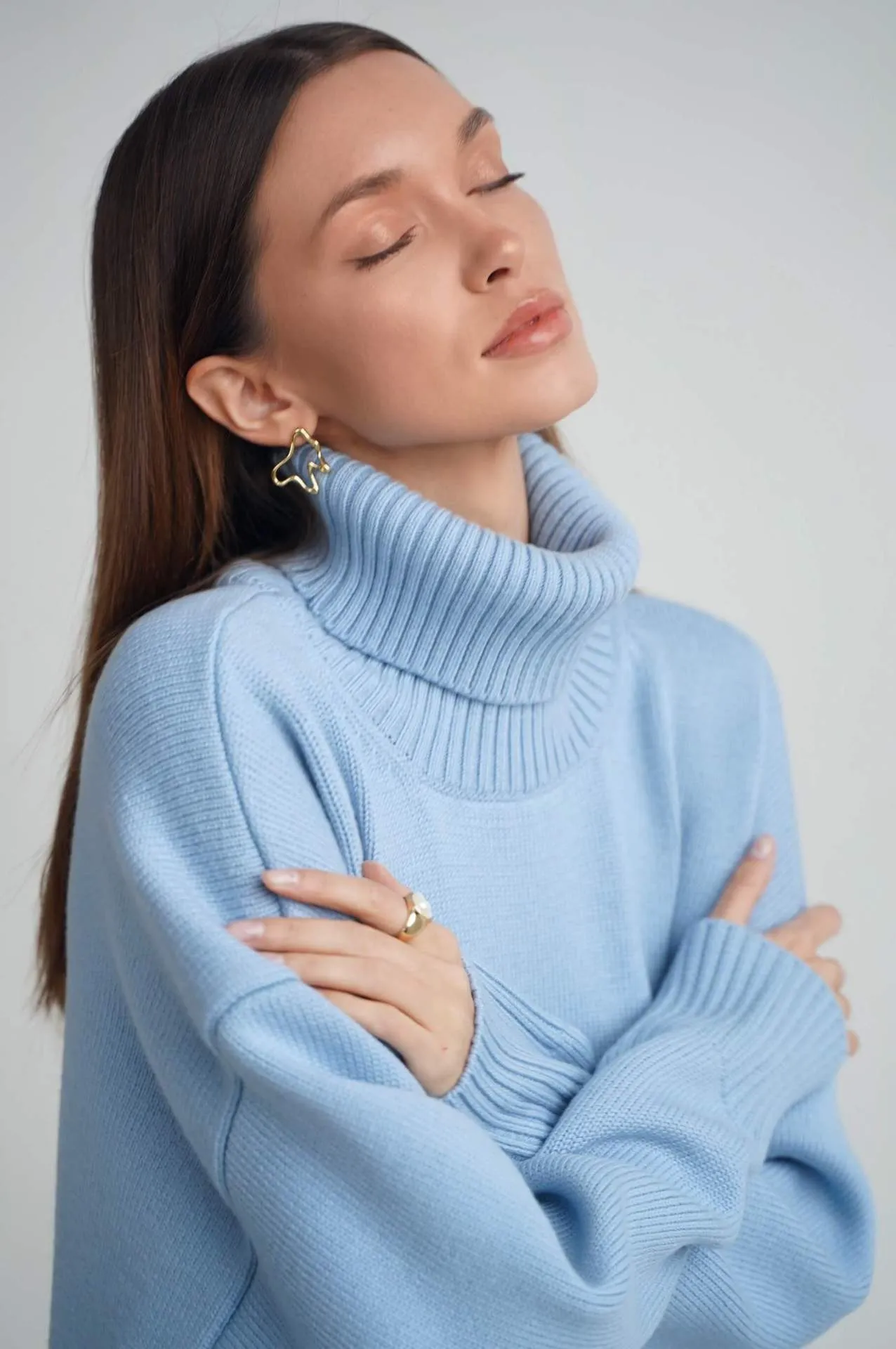 Chaleur Tricot Oversize Turtleneck Sweater