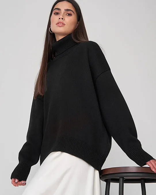 Chaleur Tricot Oversize Turtleneck Sweater