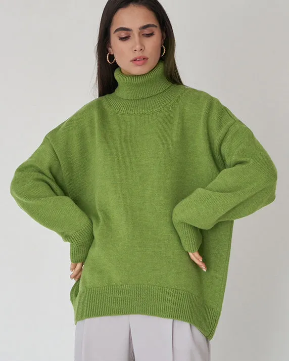 Chaleur Tricot Oversize Turtleneck Sweater