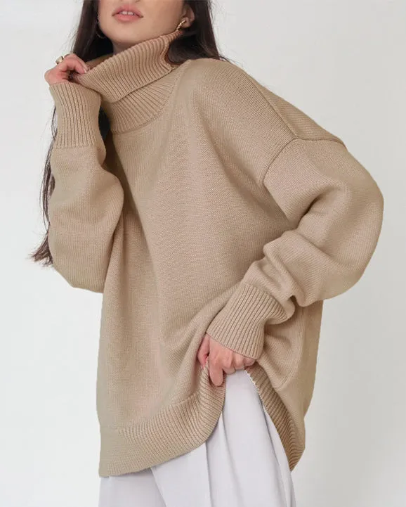 Chaleur Tricot Oversize Turtleneck Sweater