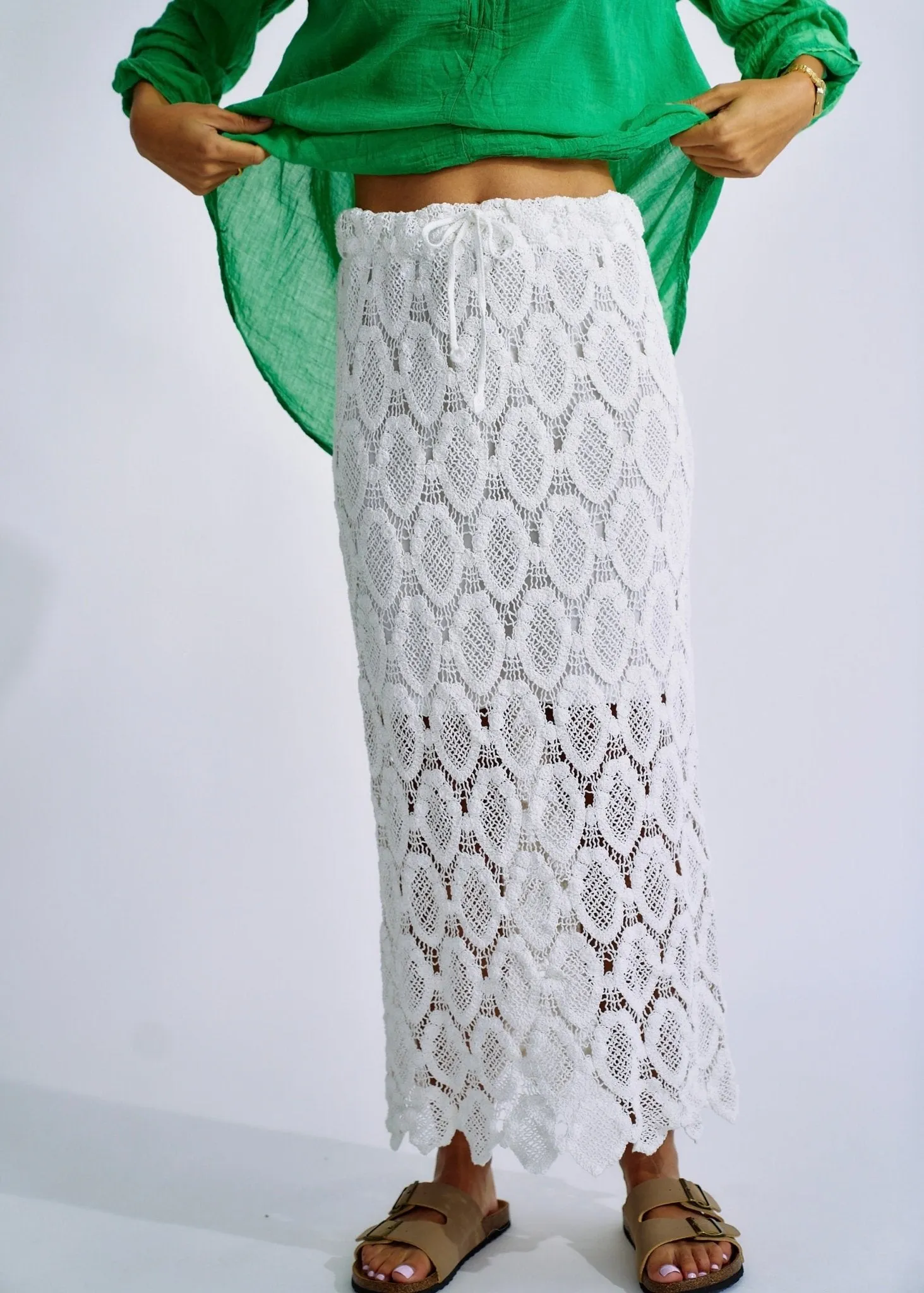 Crocheted Summer Skirt in White