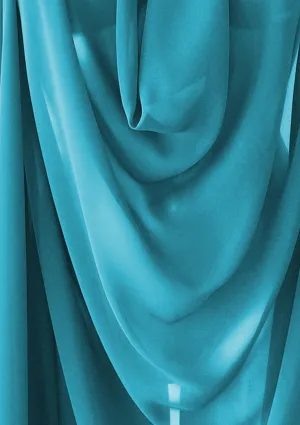 Georgette Chiffon Fabric Turquoise 60" Wide Plain Crepe for Decoration,Event & Dress