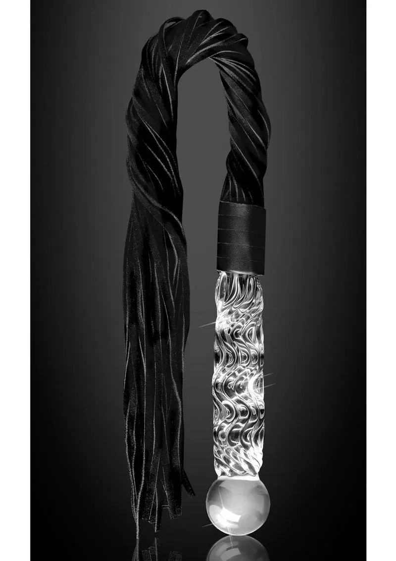 Icicles No. 38 Textured Glass Dildo with Flogger