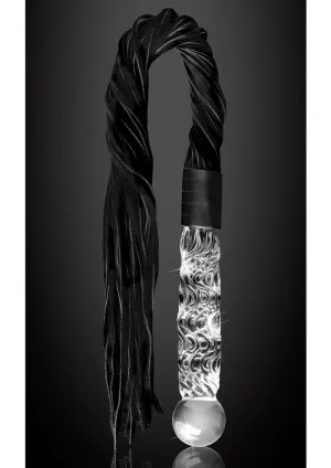 Icicles No. 38 Textured Glass Dildo with Flogger