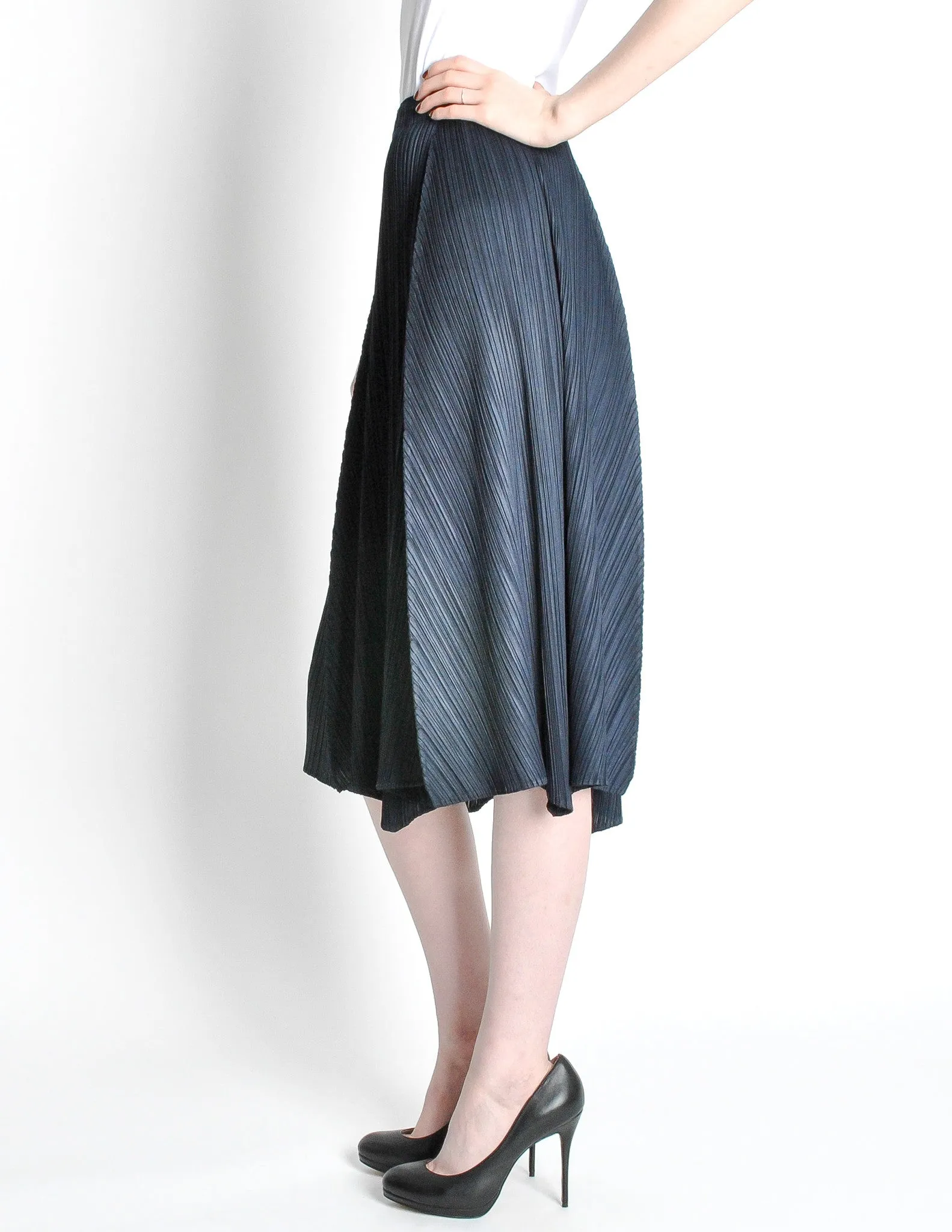 Issey Miyake Pleats Please Deep Blue Pleated Skirt