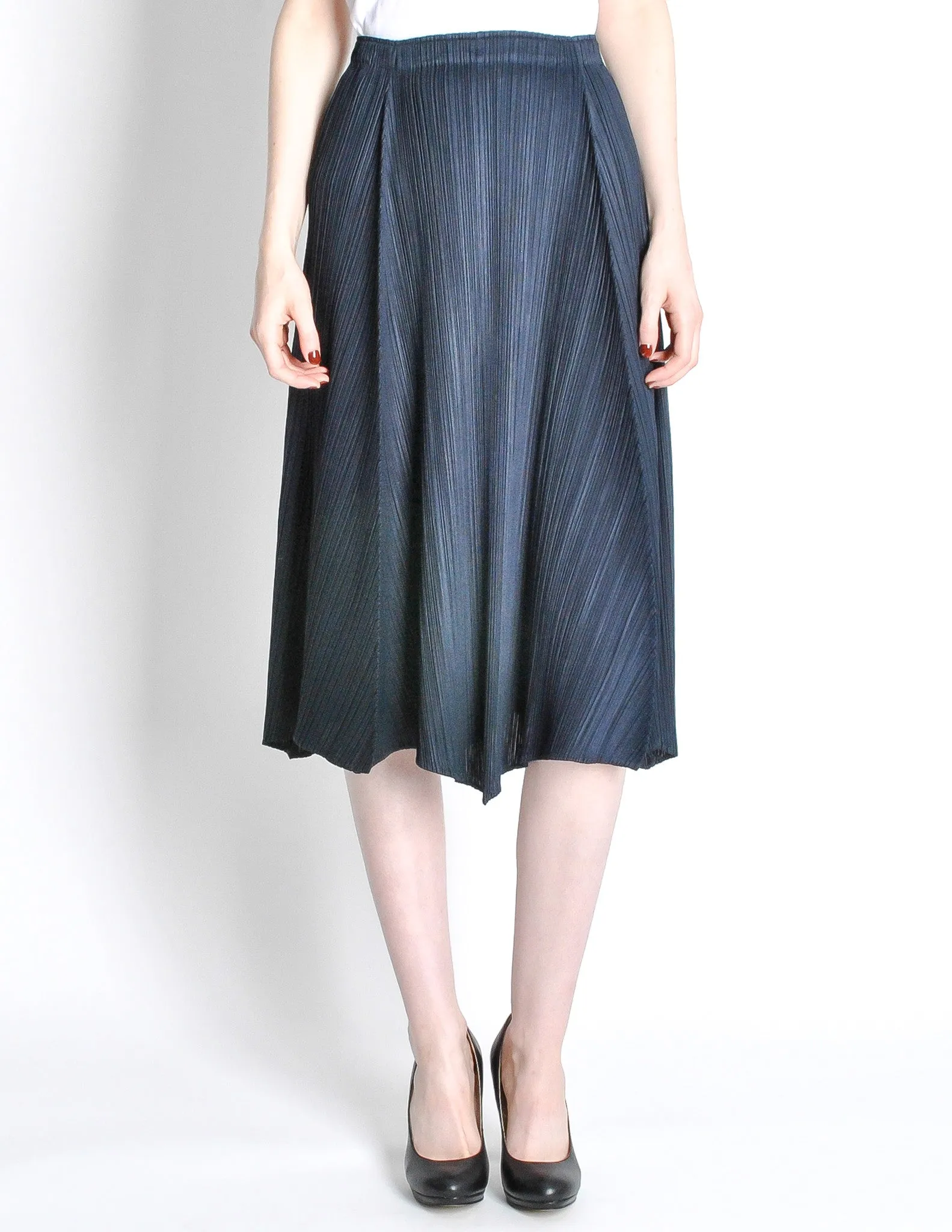 Issey Miyake Pleats Please Deep Blue Pleated Skirt