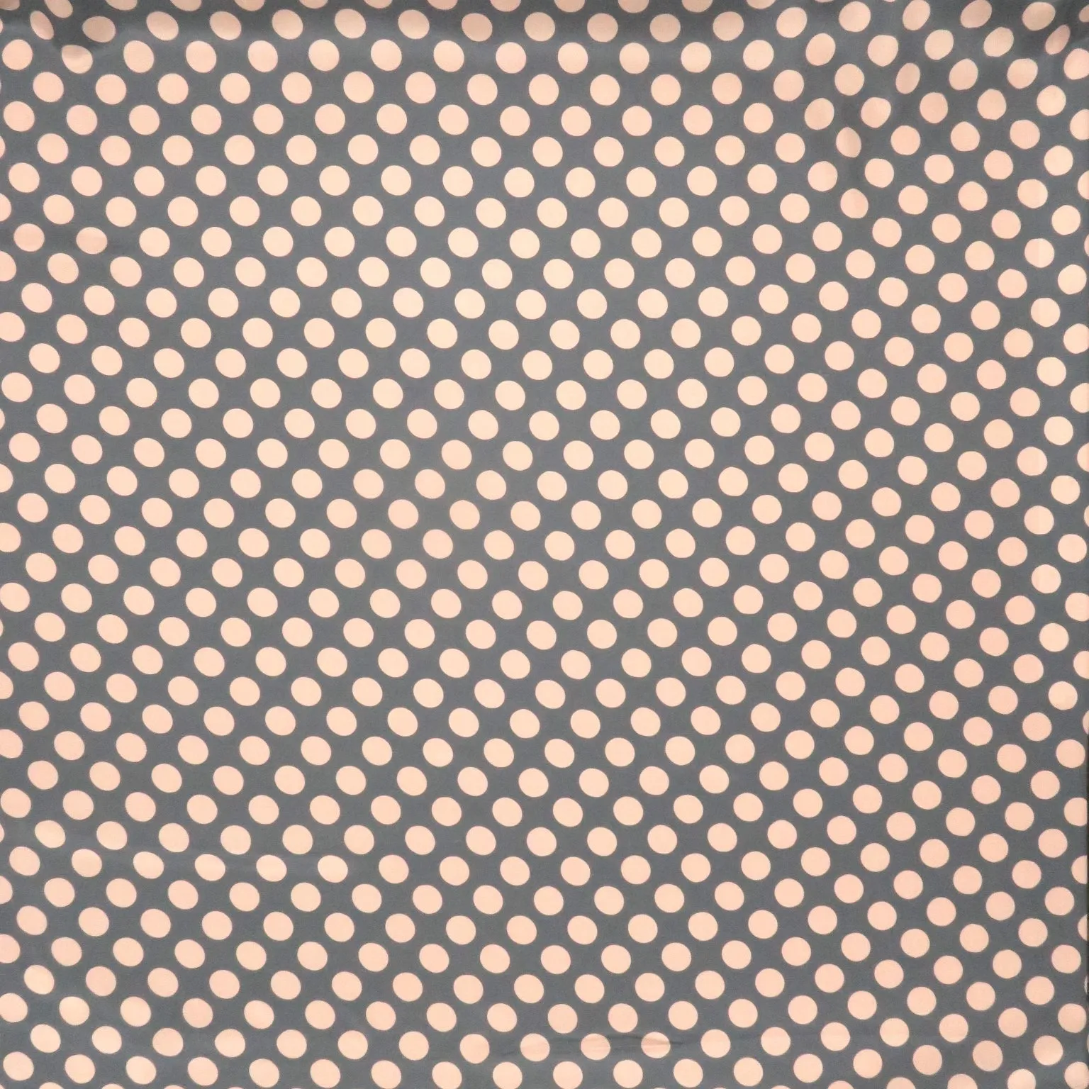 Light Gray Polka Dots on Semi Black Background Printed Silk Charmeuse Fabric