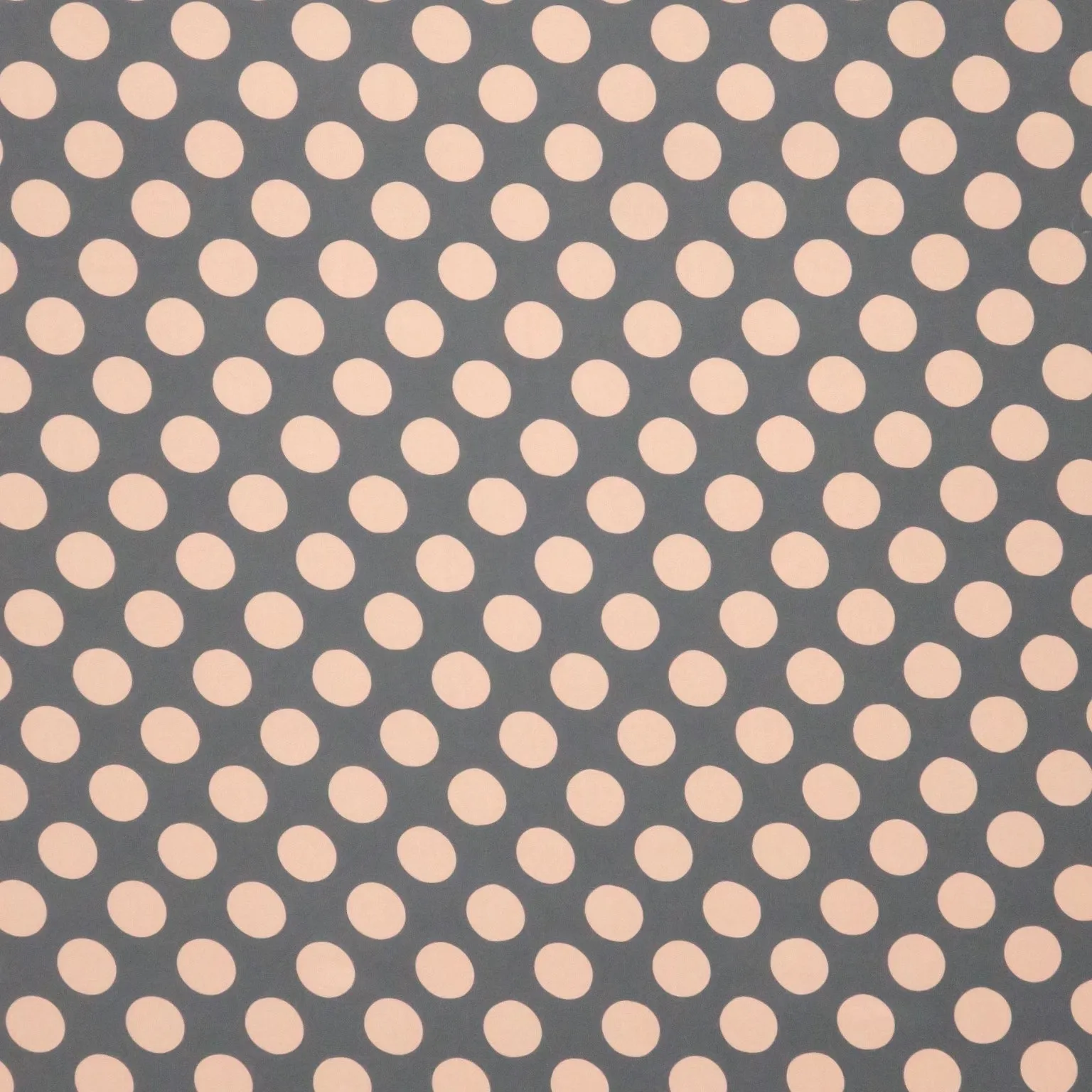 Light Gray Polka Dots on Semi Black Background Printed Silk Charmeuse Fabric