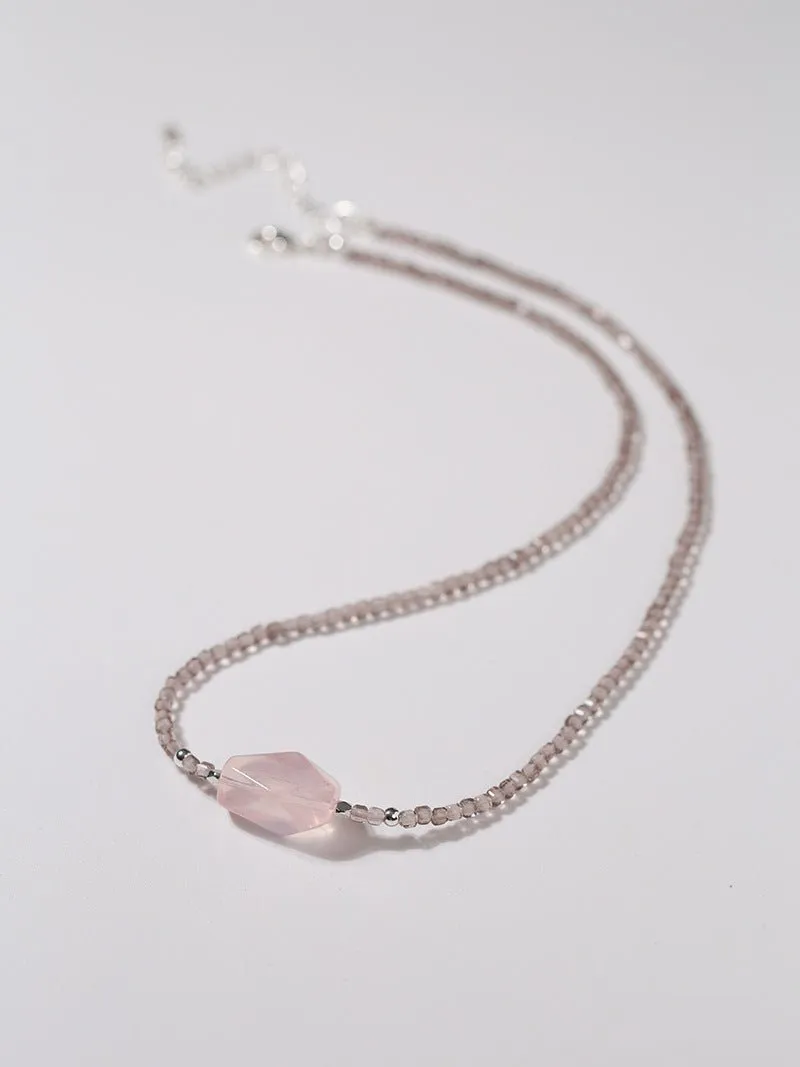 Pink Crystal Candy Cube Necklace