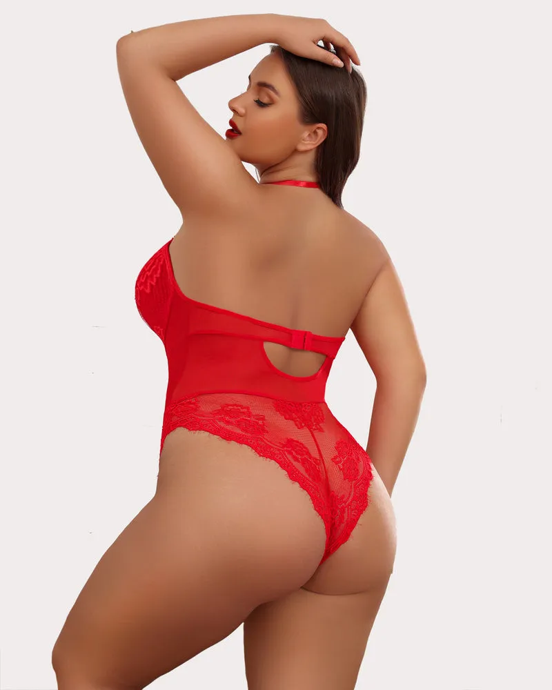 Plus Size Lace Bodysuit Teddy