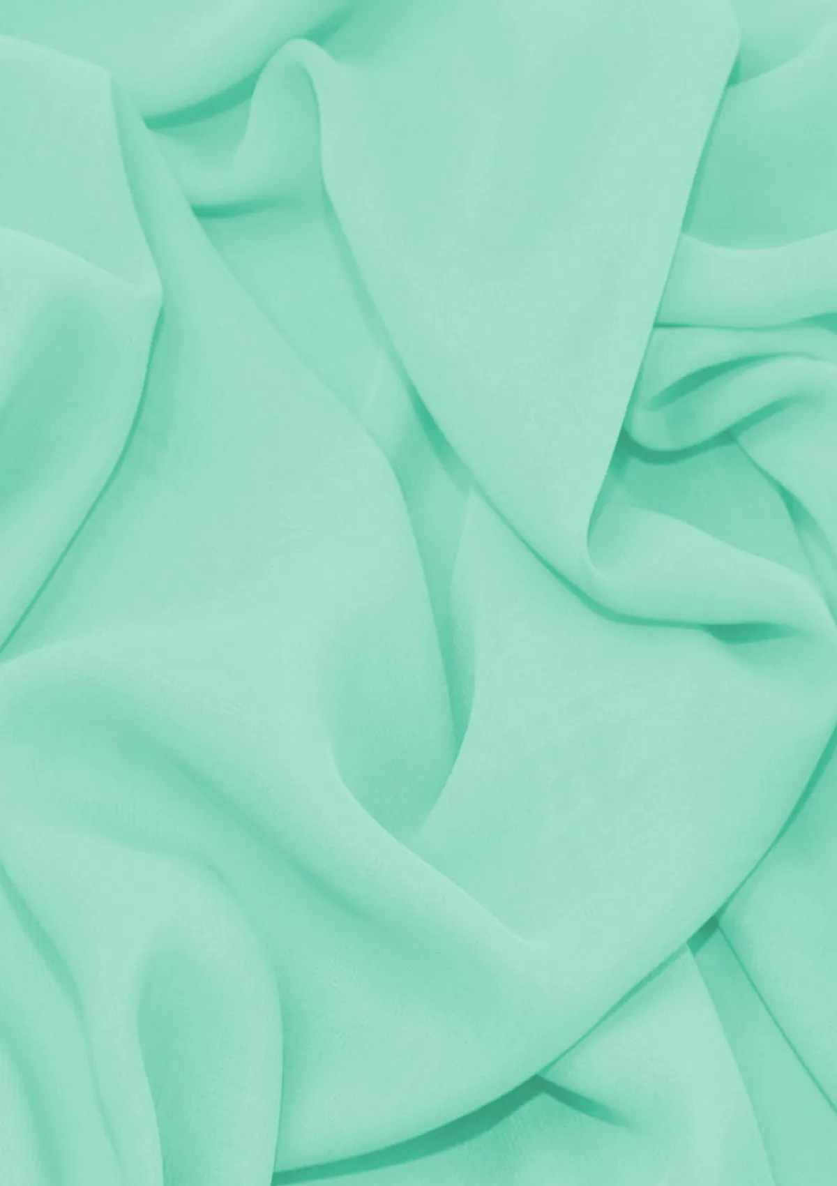 Premium Crepe Chiffon Fabric Spearmint Plain Dyed 44/45" Decoration,Craft & Dress