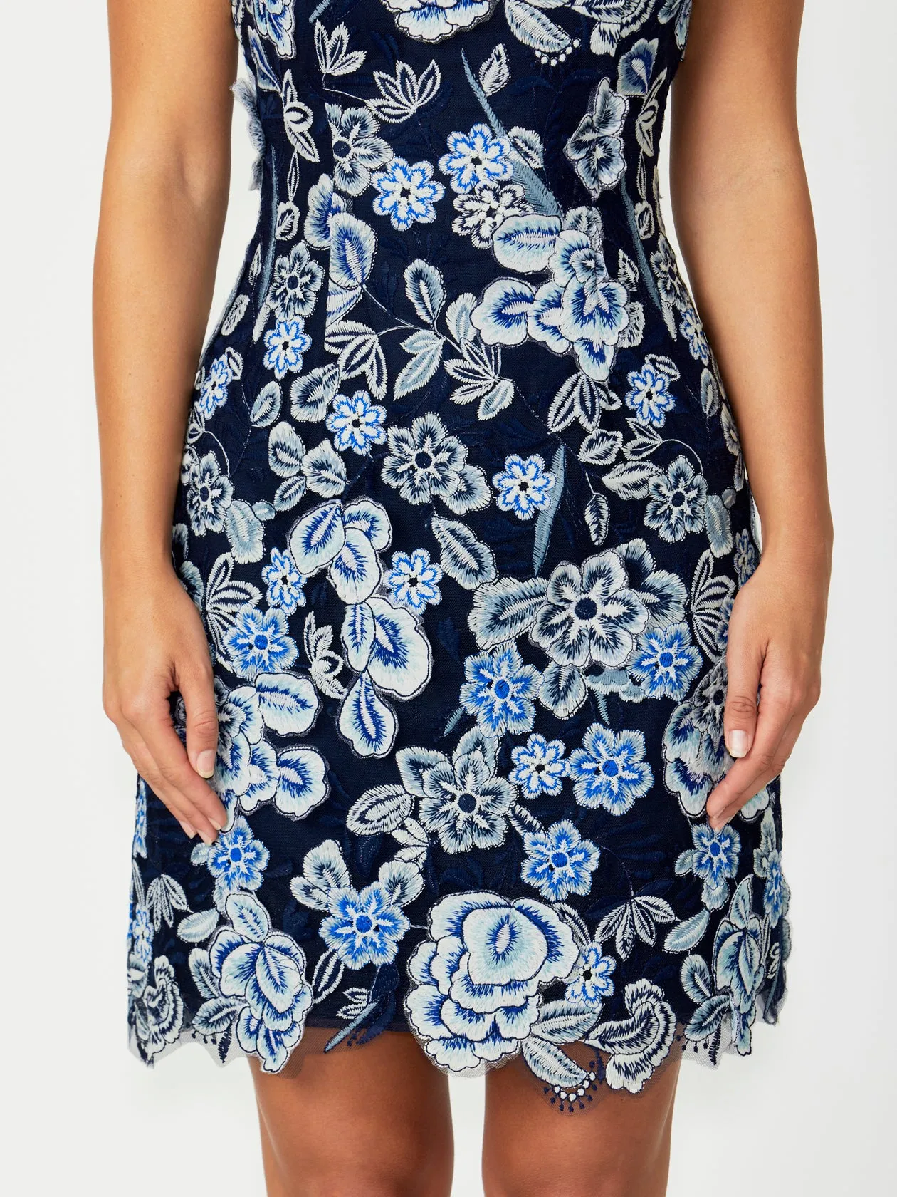 Ruby Navy Embroidered Dress