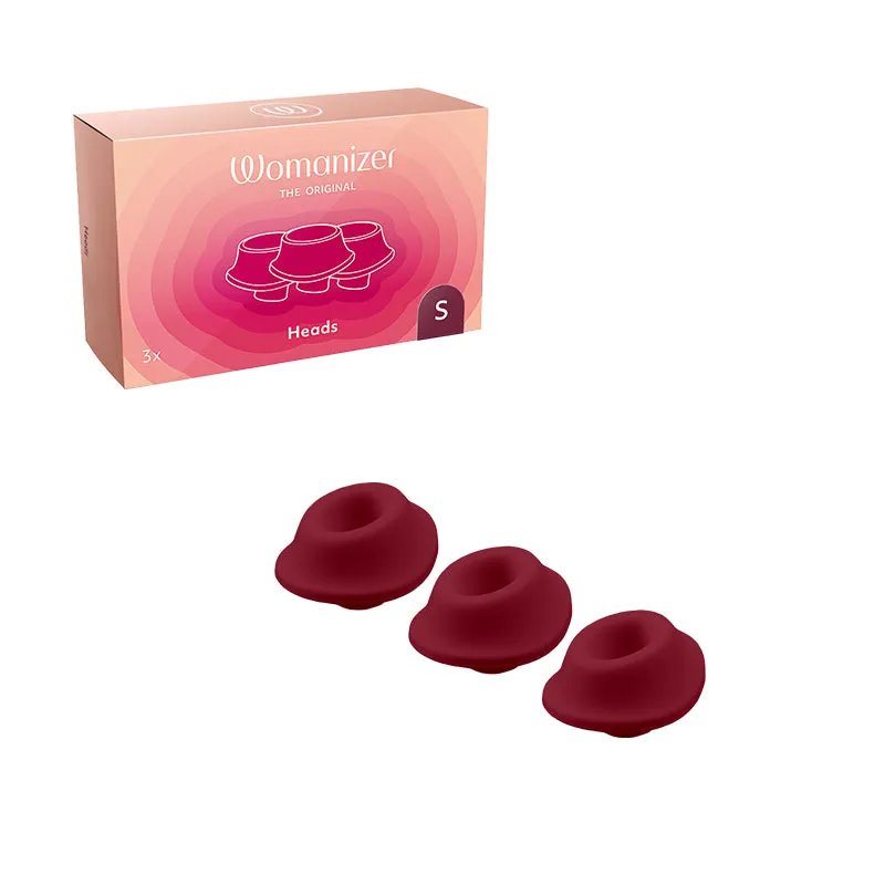 3-Pack Womanizer Replacement Stimulation Heads, Type A, Compatible with Premium, Classic, Liberty & Starlet 2 Models, Bordeaux Color