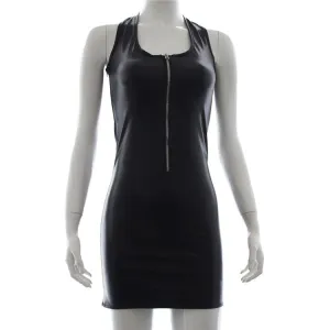 'Zip Me Up' Leather-Look Dress