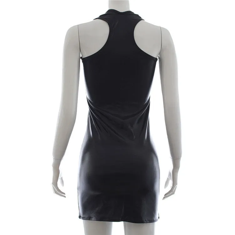 'Zip Me Up' Leather-Look Dress